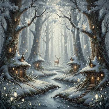 Magical Christmas Prints | Enchanted Winter Fairy Forest