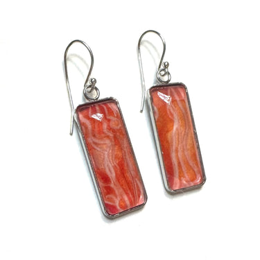 Handmade Drop Earrings with Sammi’s Vibrant Artwork | Sterling Silver & Glass