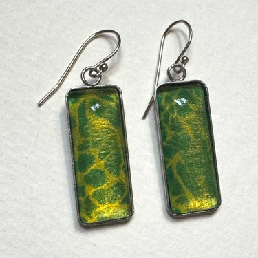 Handmade Drop Earrings with Sammi’s Vibrant Artwork | Sterling Silver & GlasS