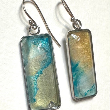 Handmade Drop Earrings with Sammi’s Vibrant Artwork | Sterling Silver & Glass