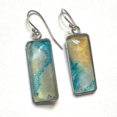 Handmade Drop Earrings with Sammi’s Vibrant Artwork | Sterling Silver & Glass