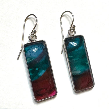 Handmade Drop Earrings with Sammi’s Vibrant Artwork | Sterling Silver & Glass