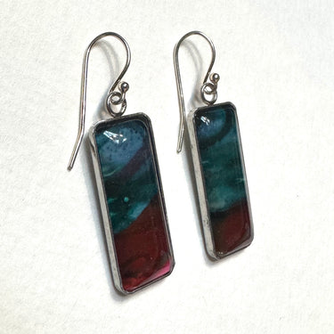 Handmade Drop Earrings with Sammi’s Vibrant Artwork | Sterling Silver & Glass