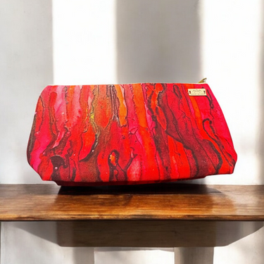 Art Printed Washbags | Waterproof and Stylish | Red Striped