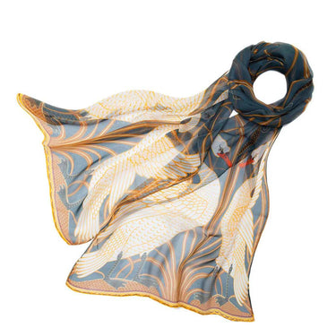 Walter Crane’s Swans, Rush & Iris Scarf – 100% Silk Scarf