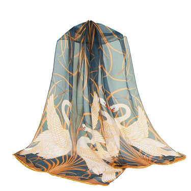 Walter Crane’s Swans, Rush & Iris Scarf – 100% Silk Scarf