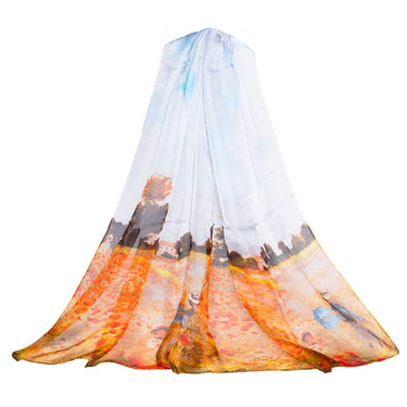 Claude Monet Poppy Field - 100% Silk Scarf