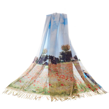Claude Monet Poppy Fields – Eco-Friendly Recycled Pashmina Wrap