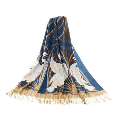 Walter Crane’s Swans, Rush and Iris -  Eco-Friendly Recycled Pashmina Wrap
