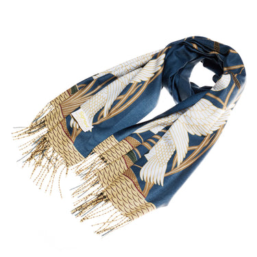 Walter Crane’s Swans, Rush and Iris -  Eco-Friendly Recycled Pashmina Wrap