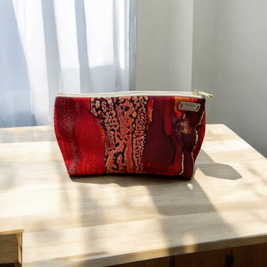 Art Printed Washbags | Waterproof and Stylish | Red & Orange